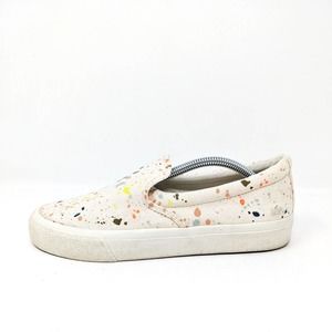 Madewell Womens 7.5 Sidewalk Slip On Sneakers Paint Spattered Recycled Canvas